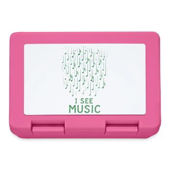 Je vois de la musique : une pluie de notes abstraites - Boîte à goûter - rose - Devant
