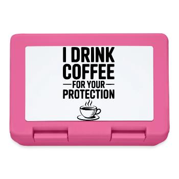 Je bois du café pour votre protection - Boîte à goûter - rose - Devant