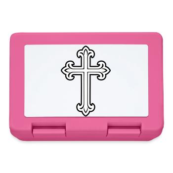 Symbole de croix chrétien - Boîte à goûter - rose - Devant