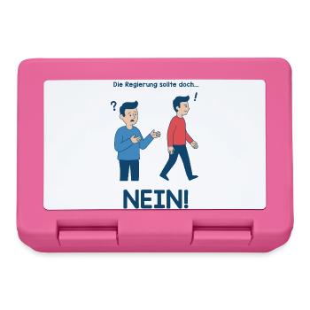 Nein zur Regierung Cartoon - Brotdose - Pink - Vorne