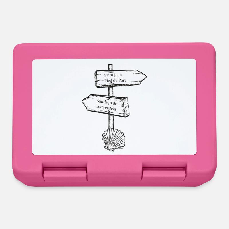 Illustration de coquillage de poteau de signalisation Camino - Boîte à goûter - rose