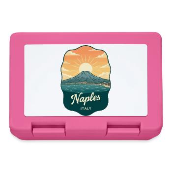 Neapel Mount Vesuvius Retro Reiseabzeichen - Brotdose - Pink - Vorne