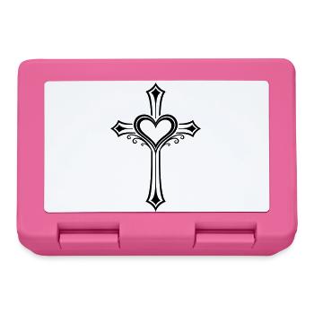 Kreuz Herz Symbol Jesus - Brotdose - Pink - Vorne
