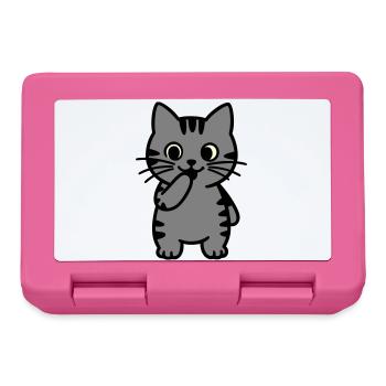 tigerkatze-steht-dreifarbig - Brotdose - Pink - Vorne