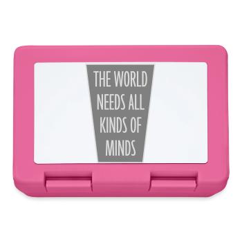 The World Needs All Kinds Of Minds Inspirierend - Brotdose - Pink - Vorne