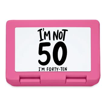 50e anniversaire - Je n’ai pas 50 ans, j’en ai quarante-dix - Boîte à goûter - rose - Devant