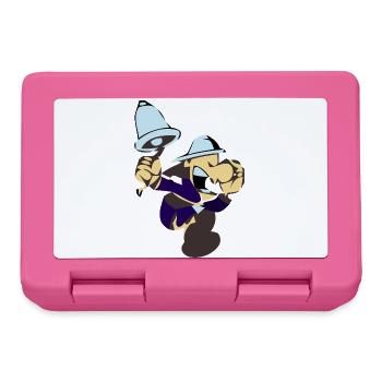 Lustiger Ausrufer Mit Glocke Cartoon - Brotdose - Pink - Vorne