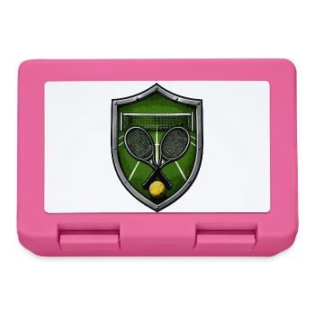 Tennis Shield with Rackets - Lunchbox - pink - Front