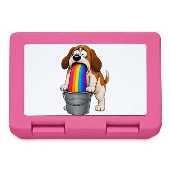 Seaux de chiens arc-en-ciel qui vomissent - Boîte à goûter - rose - Devant