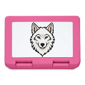 Arctic Wolf Head Arctic Wilderness Nature - Lunchbox - pink - Front