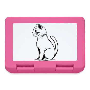 Schwarze Katze - Brotdose - Pink - Vorne
