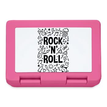 Rock 'n' Roll (Musik / Party / Scribble / Black) - Brotdose - Pink - Vorne