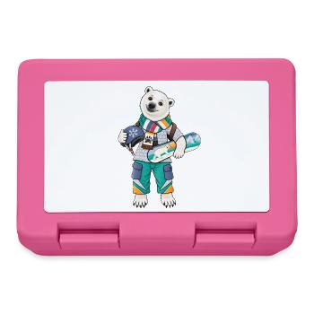 Eisbär Snowboard Fun - Brotdose - Pink - Vorne