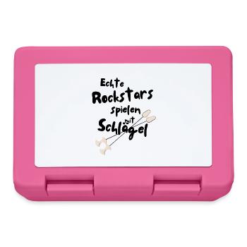 Echte Rockstars spielen mit Schlägel - Brotdose - Pink - Vorne