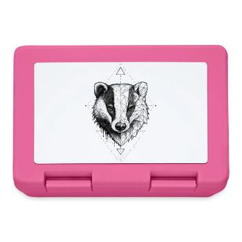Dachs – Geometrisches Tier Tattoo Design - Brotdose - Pink - Vorne