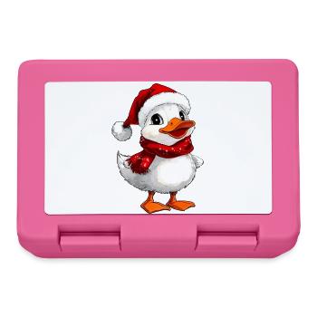 Weisses Entchen Weihnachten - Brotdose - Pink - Vorne