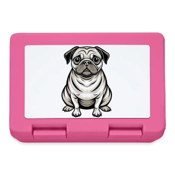 Mopshund-Sitten - Brotdose - Pink - Vorne