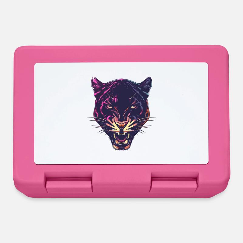 Neon Panther Head Design - Lunchbox - pink