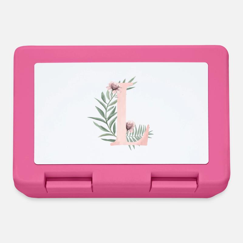 Buchstabe L mit Blumen - Brotdose - Pink