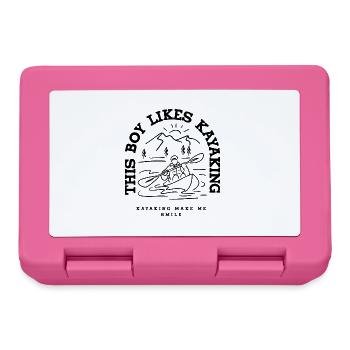 Boy Likes Kayaking Conoeing Kayak Whitewater - Lunchbox - pink - Front
