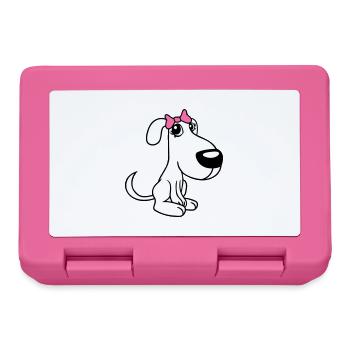 Dog Sitting Little Pretty Lady Bow Female - Lunchbox - pink - Front