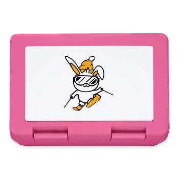 Bunny Ski Goggles Ski Bunny Skiing Ski Goggles Cap - Lunchbox - pink - Front