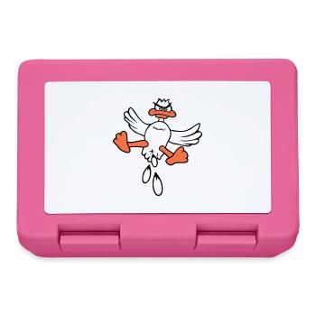 Ente Vogel fliegt Kot Angriff von oben Attacke Fun - Brotdose - Pink - Vorne