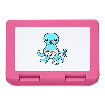 Oktopus Baby Rassel Windel Schnuller Kind geboren - Brotdose - Pink - Vorne