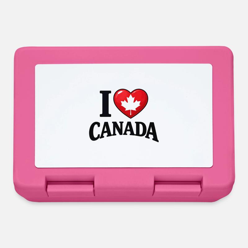 I Love Canada – Message avec feuille d'érable - Boîte à goûter - rose