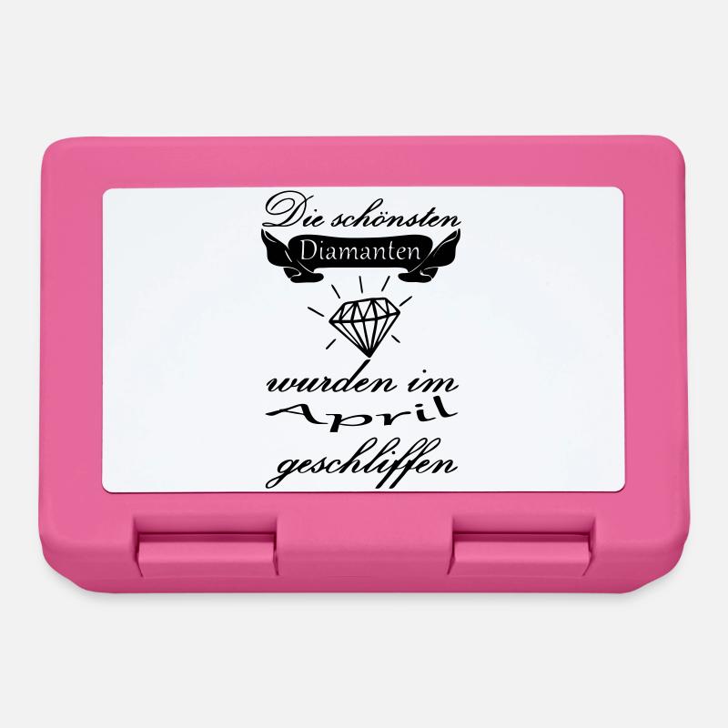 April Diamanten Geburtstag Geschenk Spruch - Brotdose - Pink