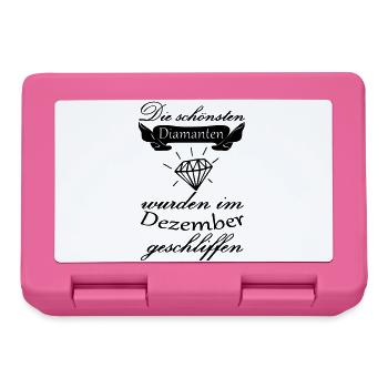 Dezember Diamanten Geburtstag Geschenk Spruch - Brotdose - Pink - Vorne