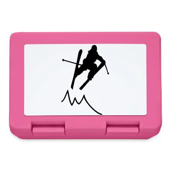 saut à ski contour avec la montagne / skieur III - Boîte à goûter - rose - Devant