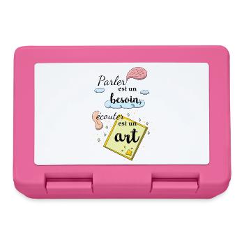 Ecouter est un art - Boîte à goûter - rose - Devant