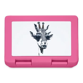 The portrait of a giraffe with sunglasses - Lunchbox - pink - Front