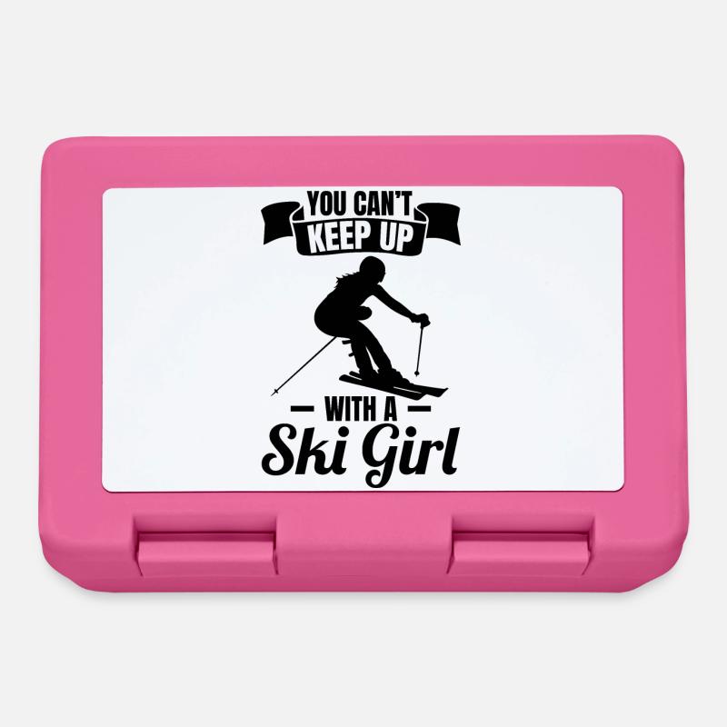 Skifahrer Mädchen - Brotdose - Pink