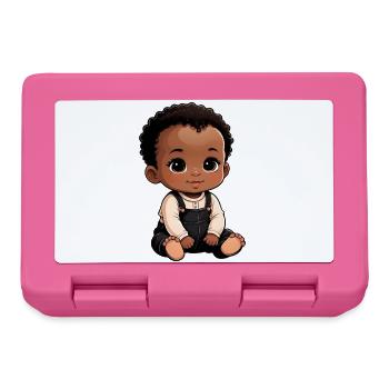 Bébé de dessin animé mignon et heureux - Boîte à goûter - rose - Devant