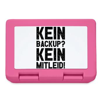 Kein Backup Kein Mitleid Witziges IT Informatiker - Brotdose - Pink - Vorne