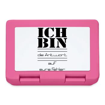 ICH BIN die Antwort auf eure Fehler - Brotdose - Pink - Vorne