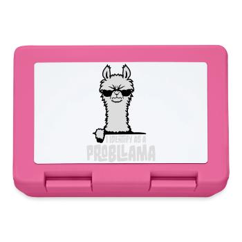 I Identify As A Probllama Cool Lama Problem Spruch - Lunchbox - pink - Front