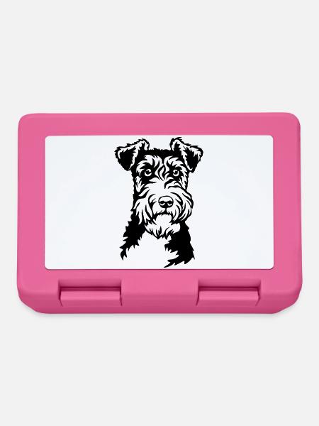 Foxterrier Kopf - Brotdose - Pink