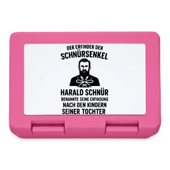 Schnürsenkel Erfinder Witziger Spruch - Brotdose - Pink - Vorne