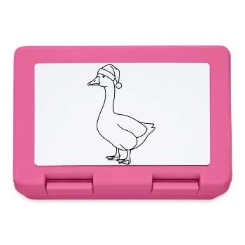 Goose with Santa Hat – Christmas Line Art - Lunchbox - pink - Front