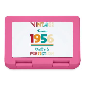 Anniversaire 70 ans - Vintage - Février 1956 - Boîte à goûter - rose - Devant
