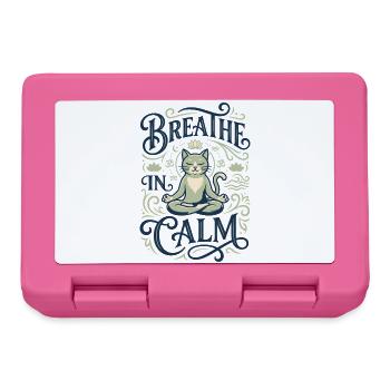 Meditating cat at rest - Lunchbox - pink - Front