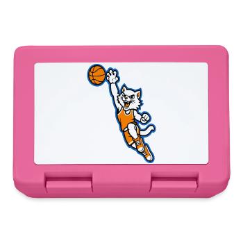 Wildcat Basketball Slam Dunk Mascot - Lunchbox - pink - Front