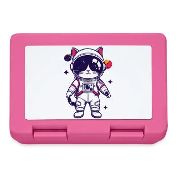 Space Cat Cat in Astronaut Suit Motif - Lunchbox - pink - Front
