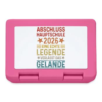 Graduation 2026 Hauptschule Hauptschulabschluss - Lunchbox - pink - Front