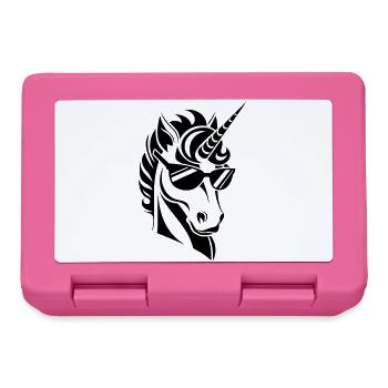 Licorne avec lunettes de soleil Cool - Boîte à goûter - rose - Devant