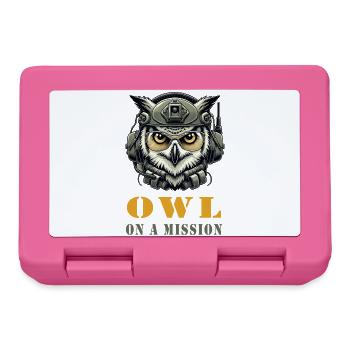 Owl on a mission - Lunchbox - pink - Front