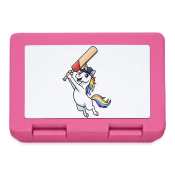 Unicorn Cricket Player Rainbow Fun - Lunchbox - pink - Front